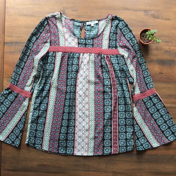 Claudia Richard Boho Long Sleeve Top, S - Picture 1 of 10